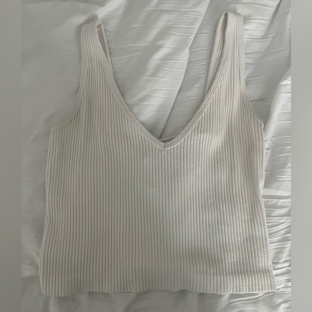 v neck ribbed tank